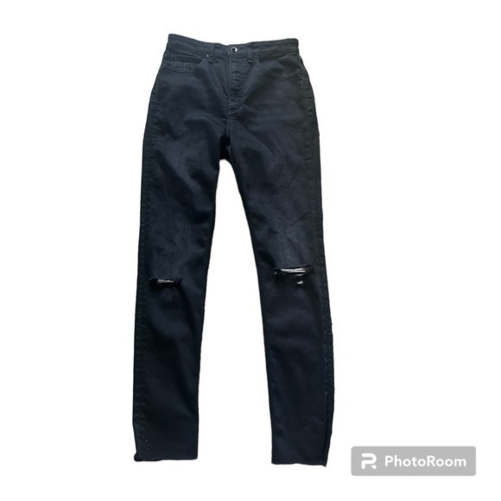 Rag & Bone black skinny distressed stretch jeans